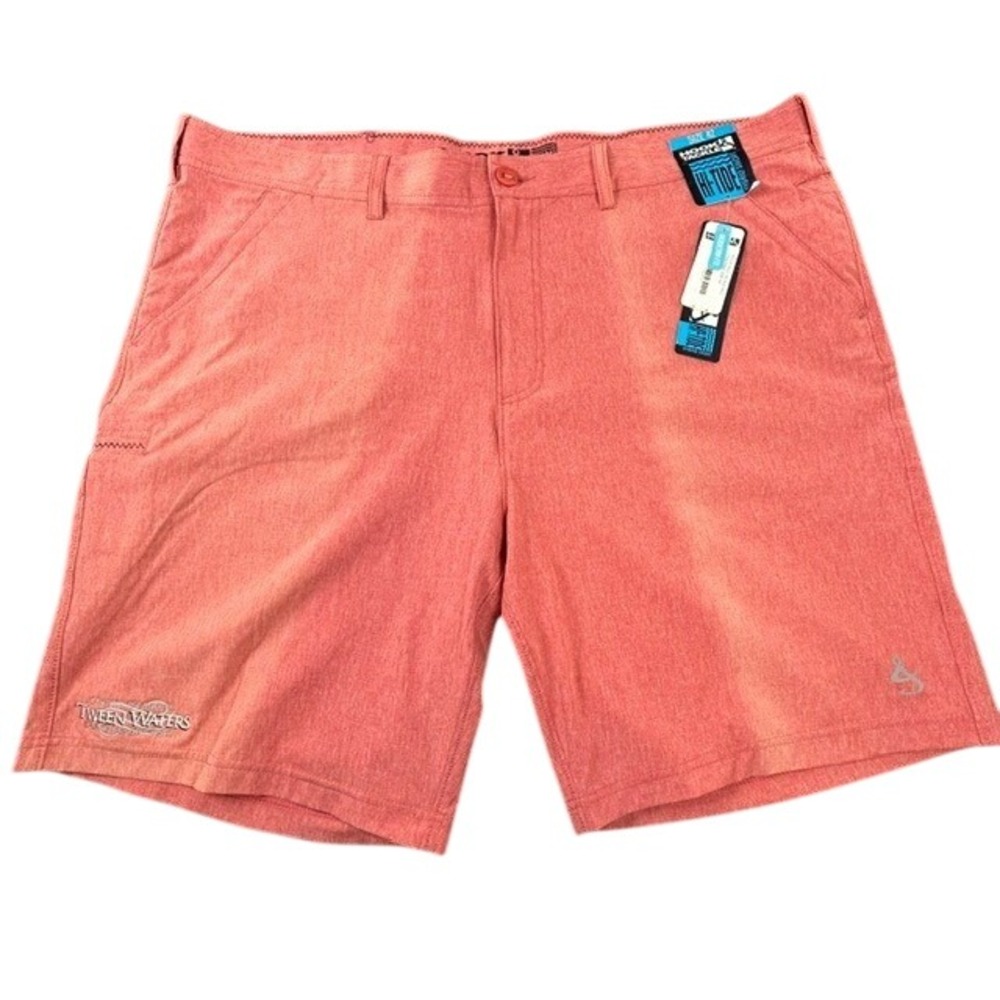 NWT Hook & Tackle Men's Hi-Tide Hybrid Shorts Red Snapper 42 Tween Waters